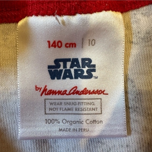 Hanna Andersson Size 10 Lot of 2 Pajama Tops Star Wars Long Sleeve Shirts Cotton - Picture 5 of 6